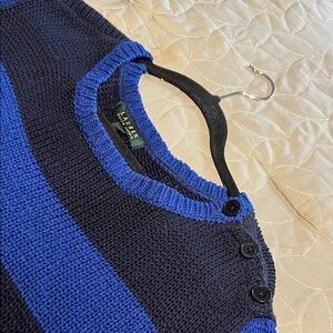 Ralph Lauren Black and Blue Cotton Knit Sweater